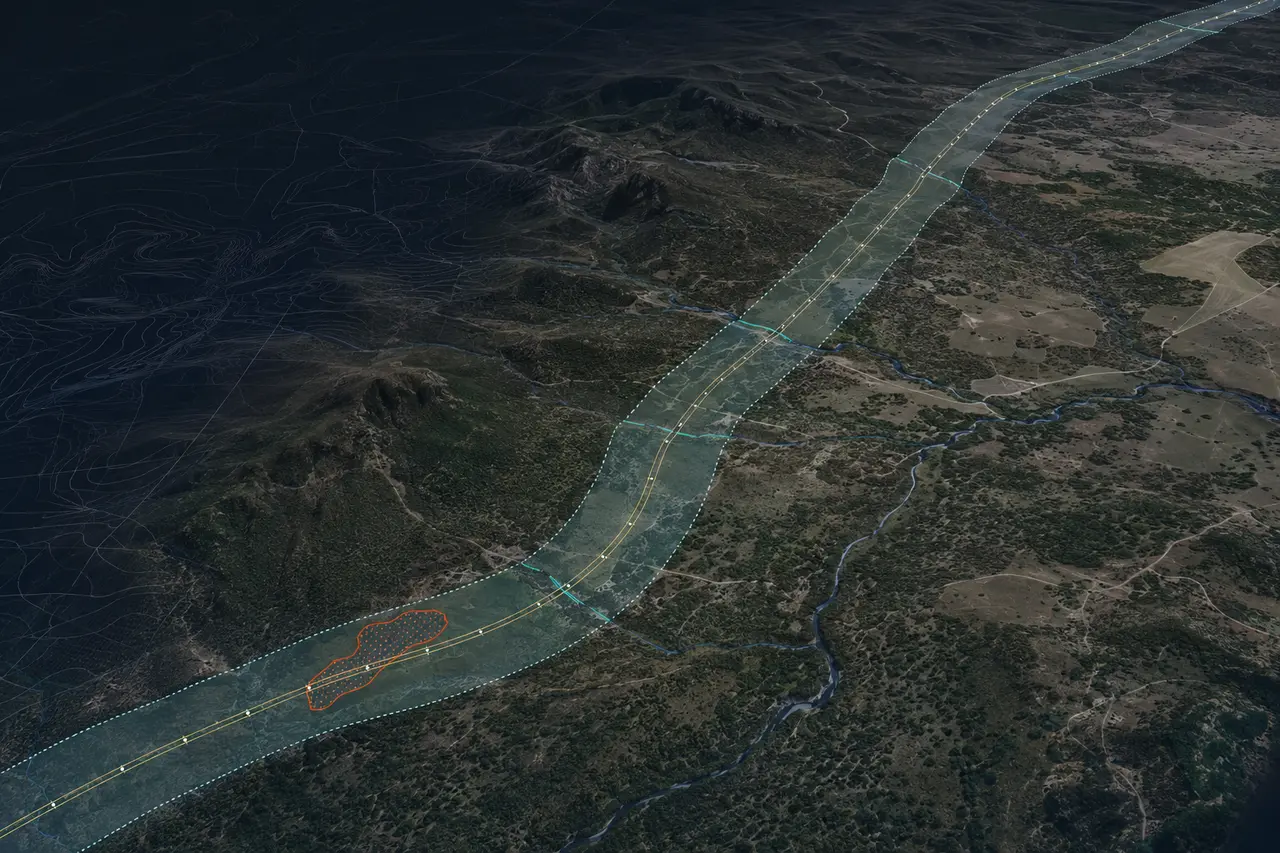 Demonstration pipeline right-of-way corridor mapping